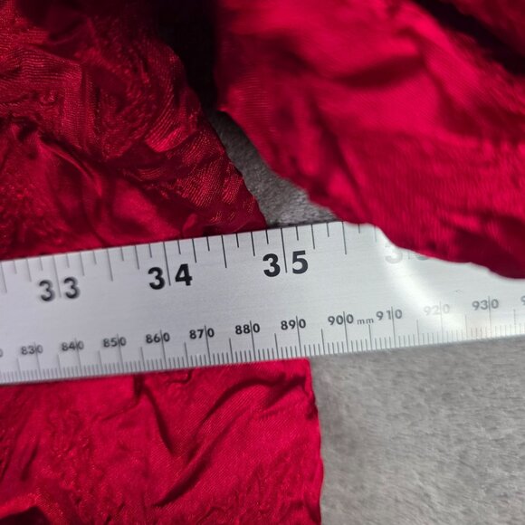 Womens Maggie Barnes Red Textured Blouse Button Up Long Sleeve Polyester Size 5X - Picture 4 of 7